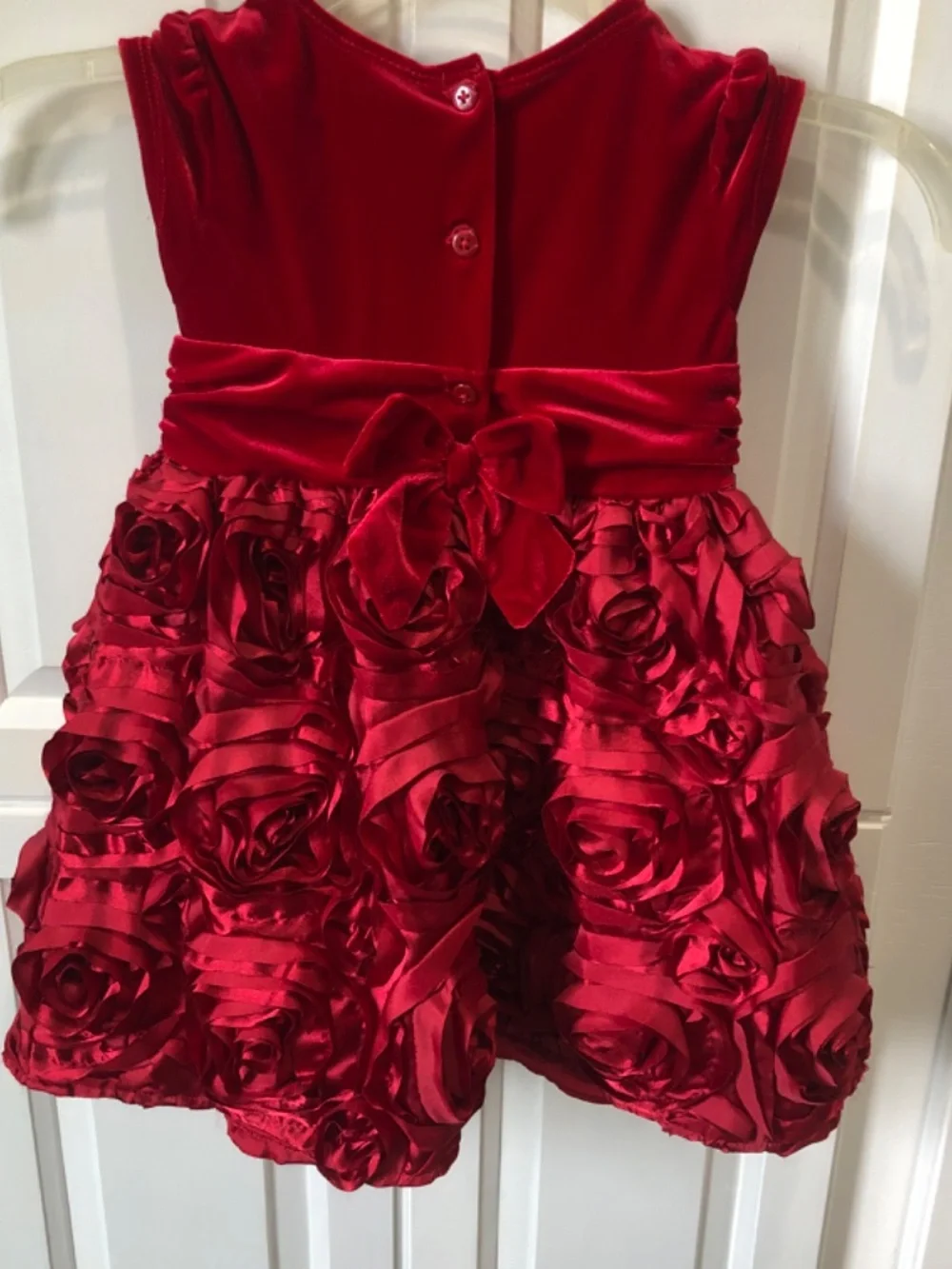 Koala kids velvet red rose Christmas party dress size 2t/24 months