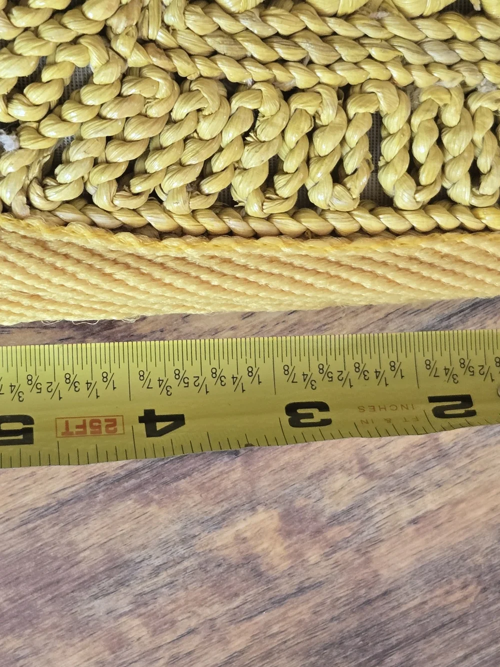 Vintage Yellow Macrame' Woven Raffia Clutch Purse 60-70' The Bon