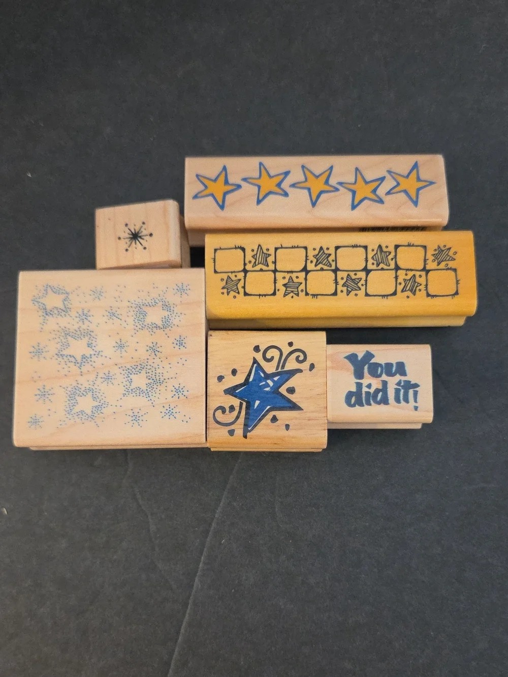 Wooden Star and Reward Stamp Set - Set of 6 Stamps