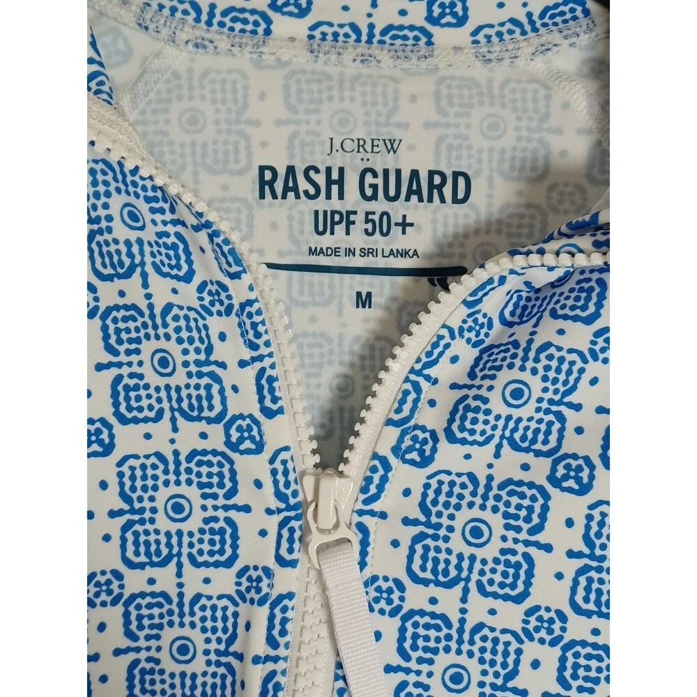 J.Crew Swimsuit Rash Guard Bottoms Long Sleeve 1/2 Zip Medium Beach Vacation