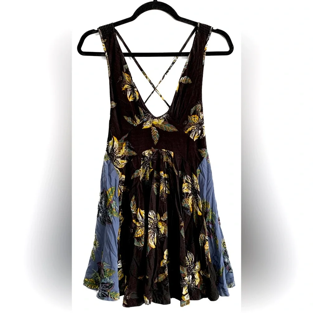 Free People Floral Print Mini Dress