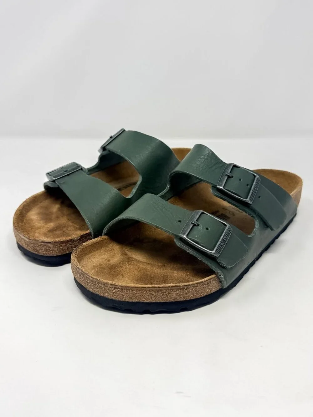 Birkenstock Unisex Arizona Oiled Leather Sandals Men's 9 / Women's 11 Green