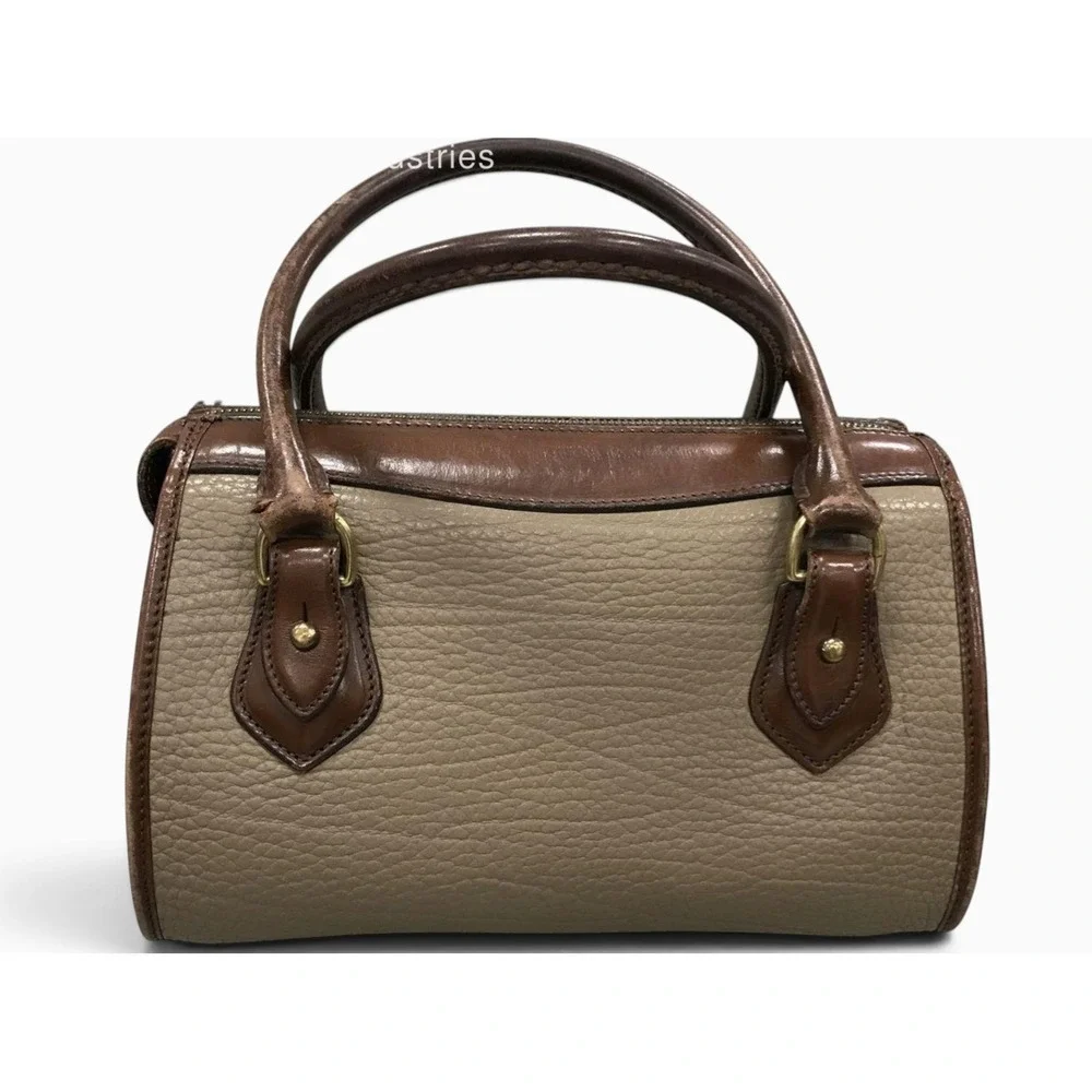 Vintage Dooney & Bourke AWL Leather Small Satchel Speedy Taupe Brown USA