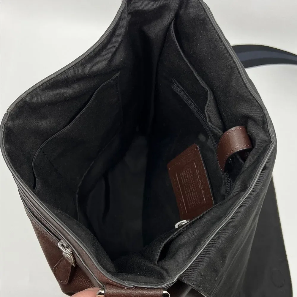 Coach Unisex Charles Brown Leather Crossbody Messenger Bag F72362
