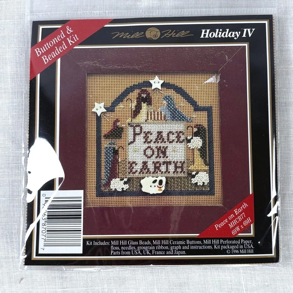 Mill Hill Holiday IV Peace on Earth Beaded Cross Stitch Kit Nativity 1996