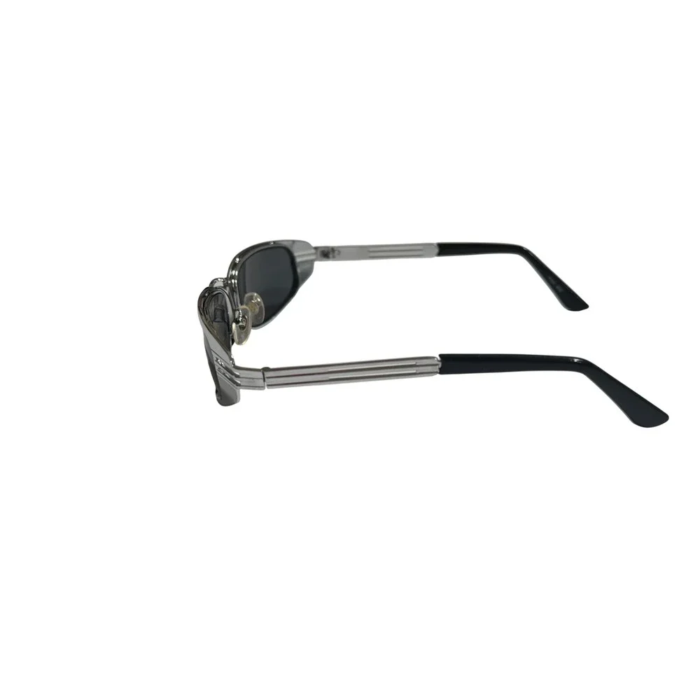 VINTAGE 90s Y2K Metallic Silver Wrap Sunglasses - Deadstock