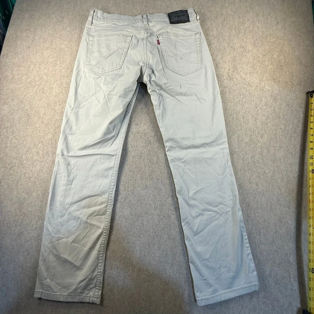 Levis 514 Straight Fit Pants Mens 32x30 Light Gray Twill 00514-1783
