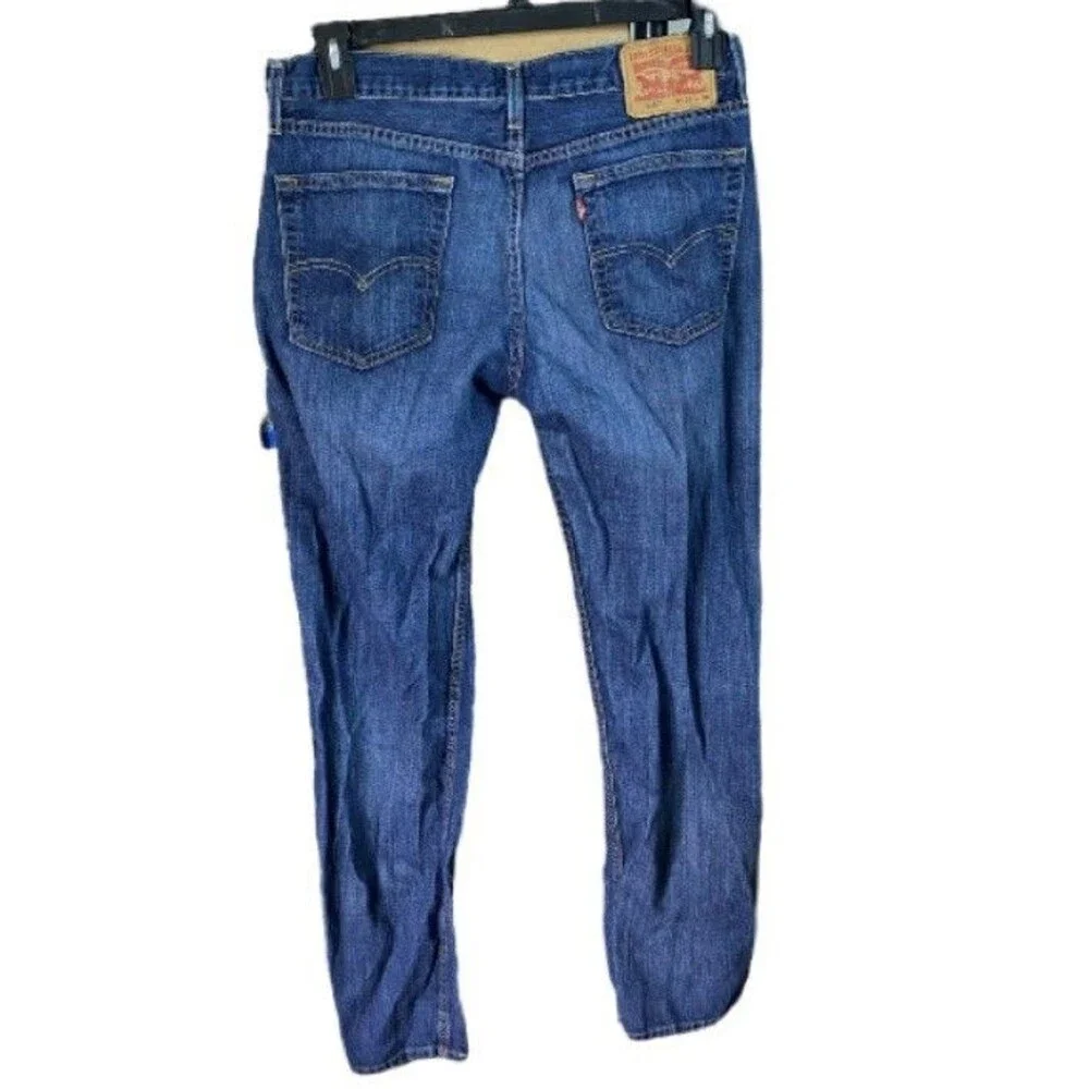Levis 514 Straight Leg Jeans Men's 32x31 Medium Wash Blue Denim Whiskered