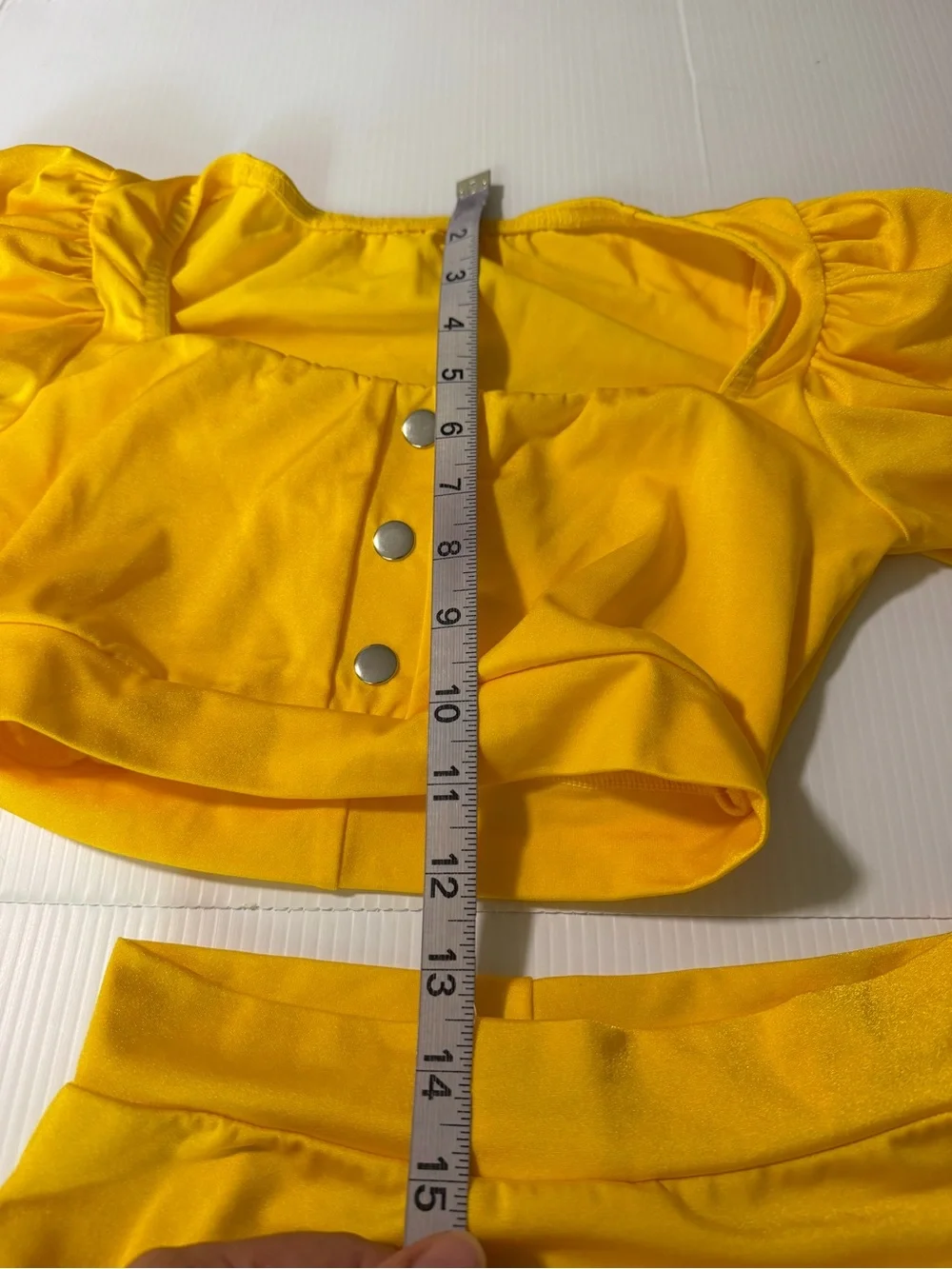 Kelle dance yellow costume 2 piece trunks top POWER THREADS 2821 teen XSA