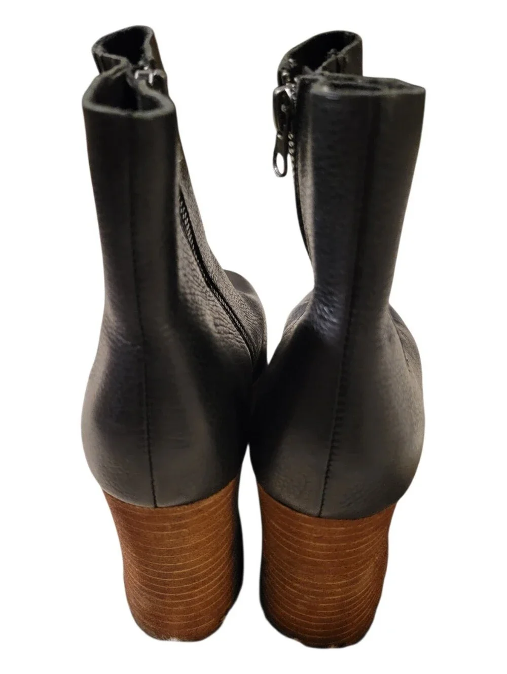 Korke -Ease Baylie Black Leather Platform Ankle Boots Size 7.5