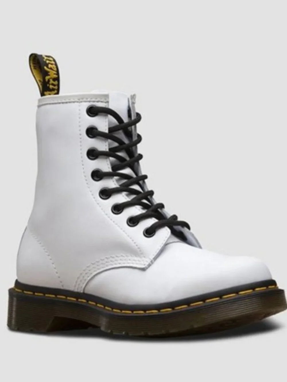 Dr. Martens 1460 Softy T Leather Lace Up Boots Combat Booties White Size 10 NEW