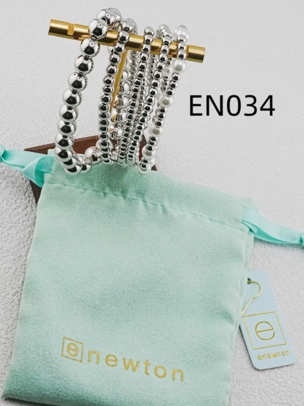 Enewton Platinum Bead & Pearl Five-Piece Bracelet Set