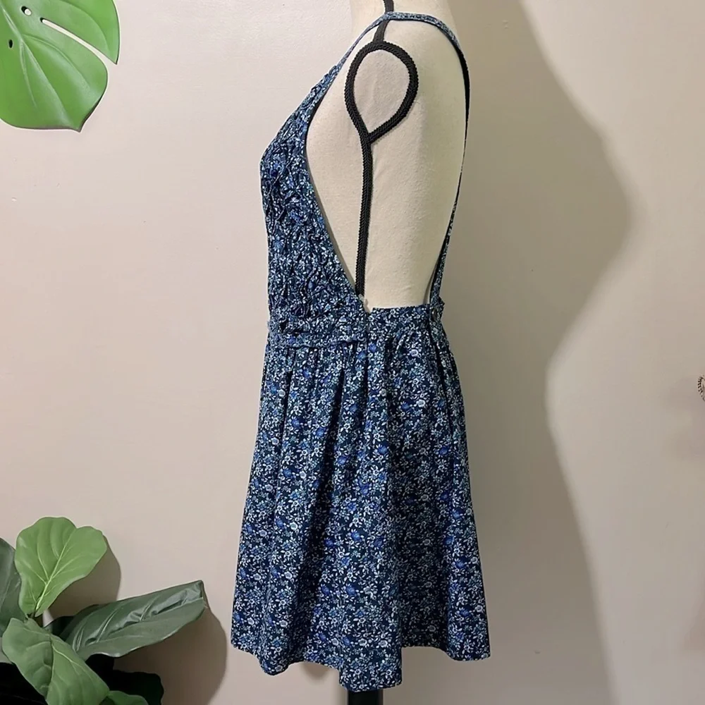 Free People Petunia Smocked Mini Dress in Cerulean Blue Sz. XS