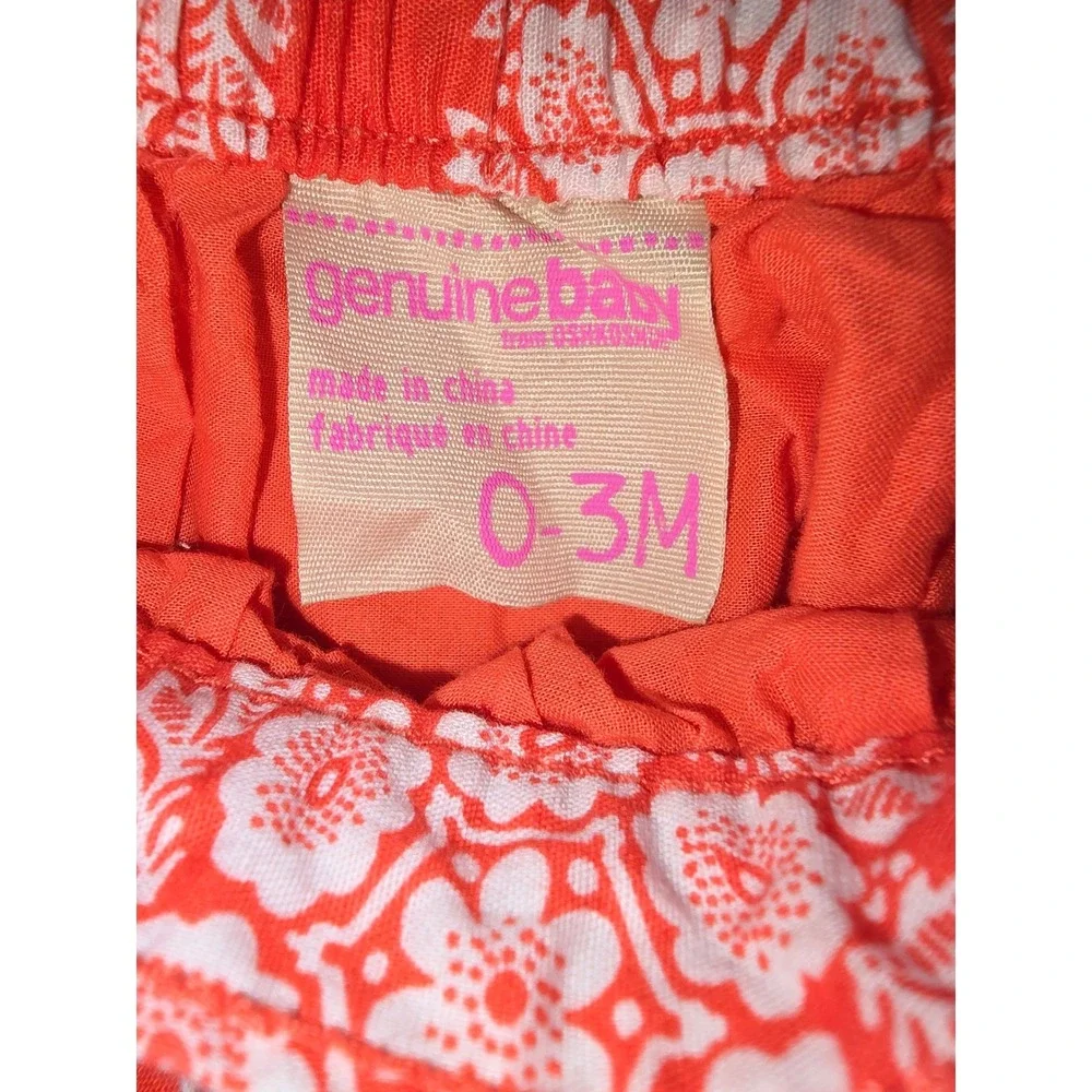 Genuine Baby OshKosh‎ Girls Orange White Floral Tiered Ruffle Skirt 0-3M Cotton