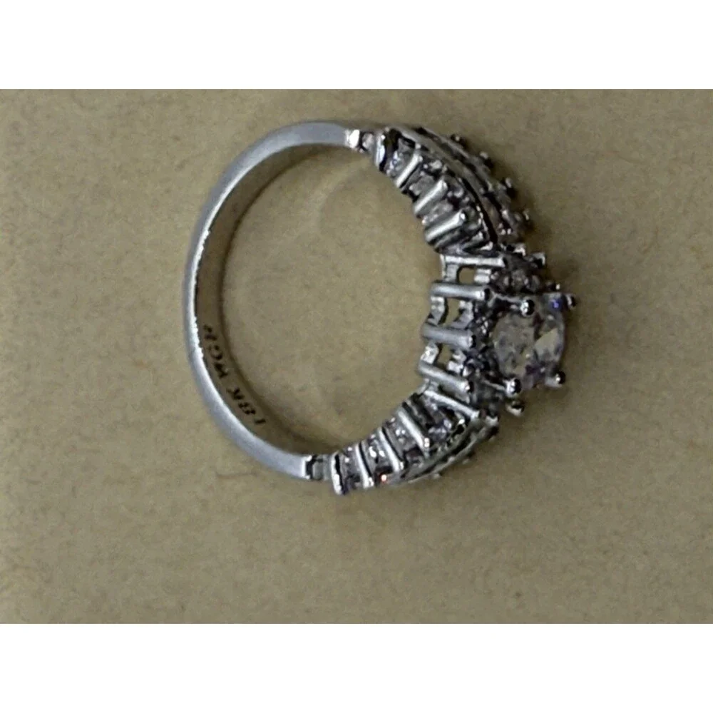 Vintage Style Engagement Ring Signed 14K WFG Oval CZ Diamond Tested 6 READ DESCP