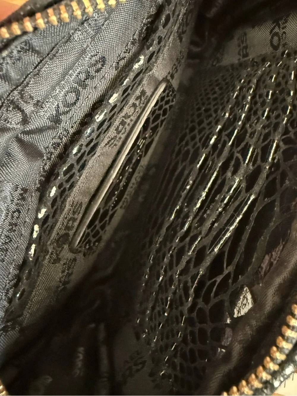 Michael Kors Snakeskin Embossed Black Leather Mini Crossbody Purse Shoulder‎ Ba