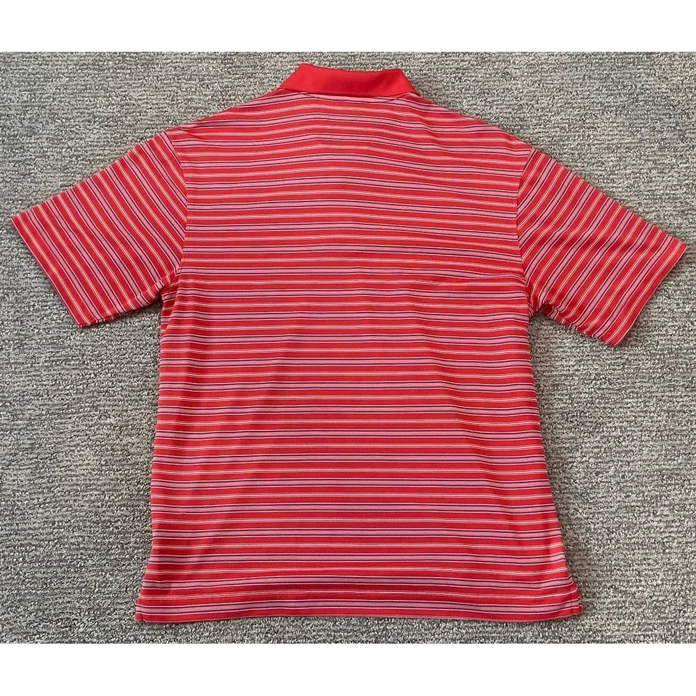 Nike Golf‎ Fit-Dry Striped Polo Moisture Wicking  Men's LARGE Gritty Feel