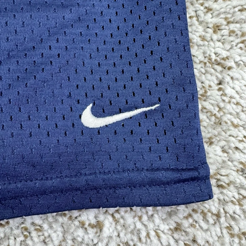 VTG Nike Gym Shorts Men's Size XL Blue Basketball Embroidered Logo Polyester Y2K