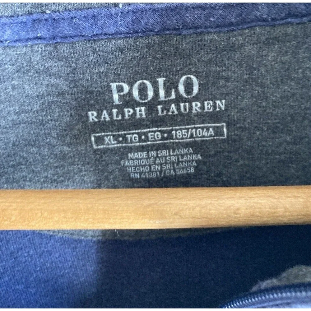 Men's‎ Polo Ralph Lauren Quarter Zip Pullover Sweater Blue XL Warm Pony Accent
