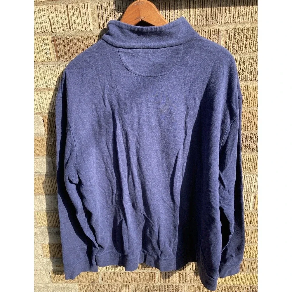 Men's‎ Polo Ralph Lauren Quarter Zip Pullover Sweater Blue XL Warm Pony Accent