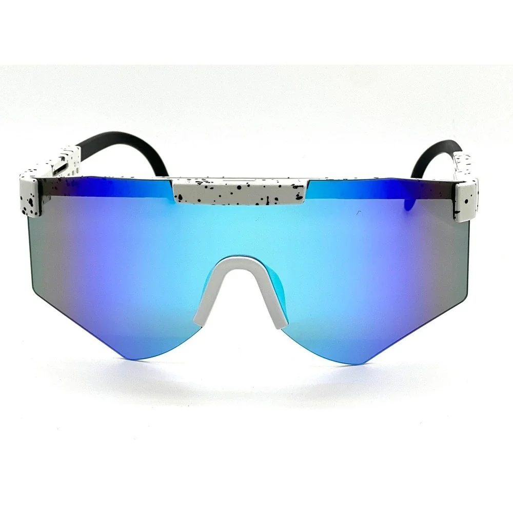 Women Sunglasses White Frame Mirrored Lens Sport Cycling Running Sunglasses 2026