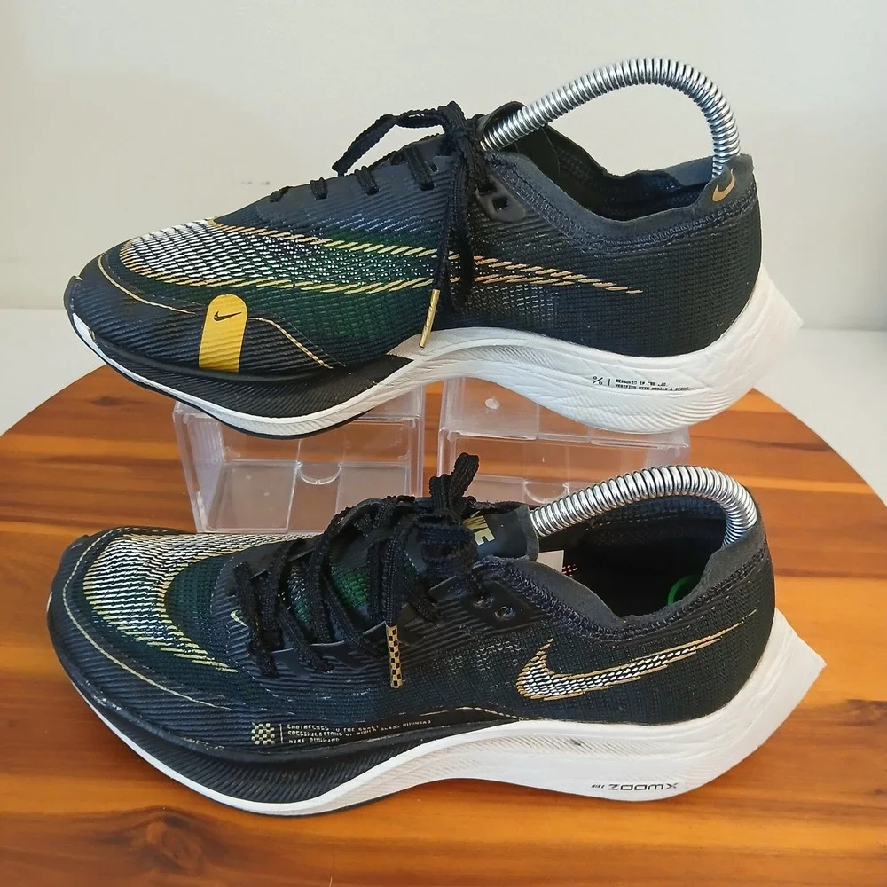 Nike Air Zoom Alphafly NEXT% Womens 8 Black Running Shoes Sneakers CU4123-001