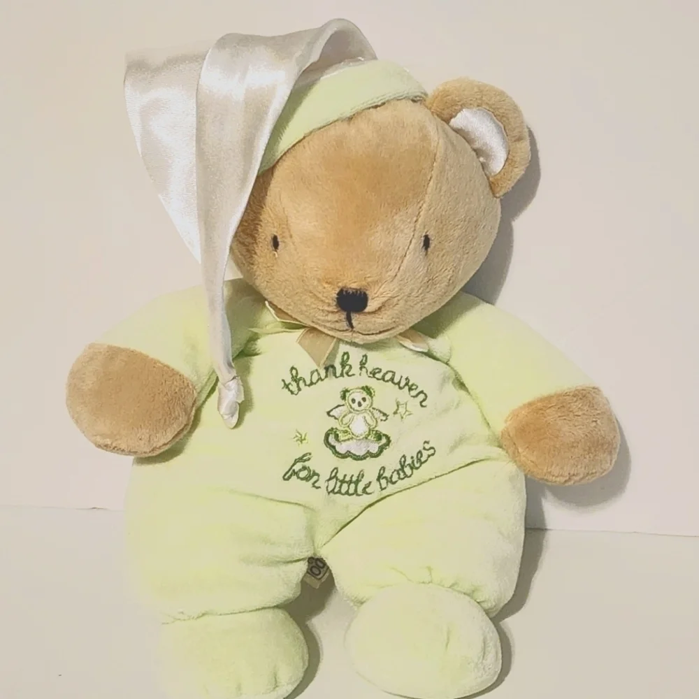 Carter's green bear Thank Heaven for little babies. In a night bonnet