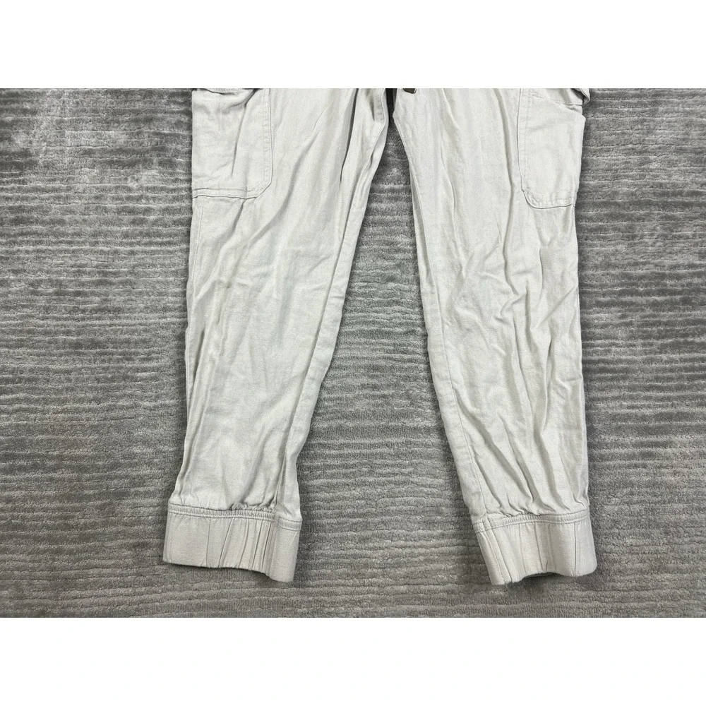 St Johns Bay Pants Womens‎ Large Beige Linen Blend Jogger Drawstring