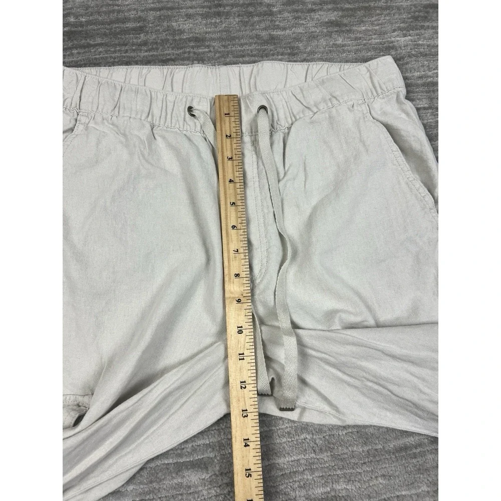 St Johns Bay Pants Womens‎ Large Beige Linen Blend Jogger Drawstring