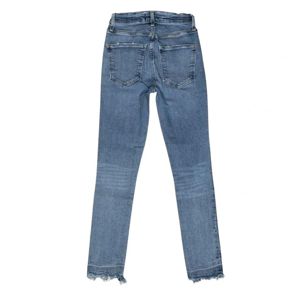 Agolde Women's  Skinny Cropped Jeans Frayed Raw Hem High Rise Size 23