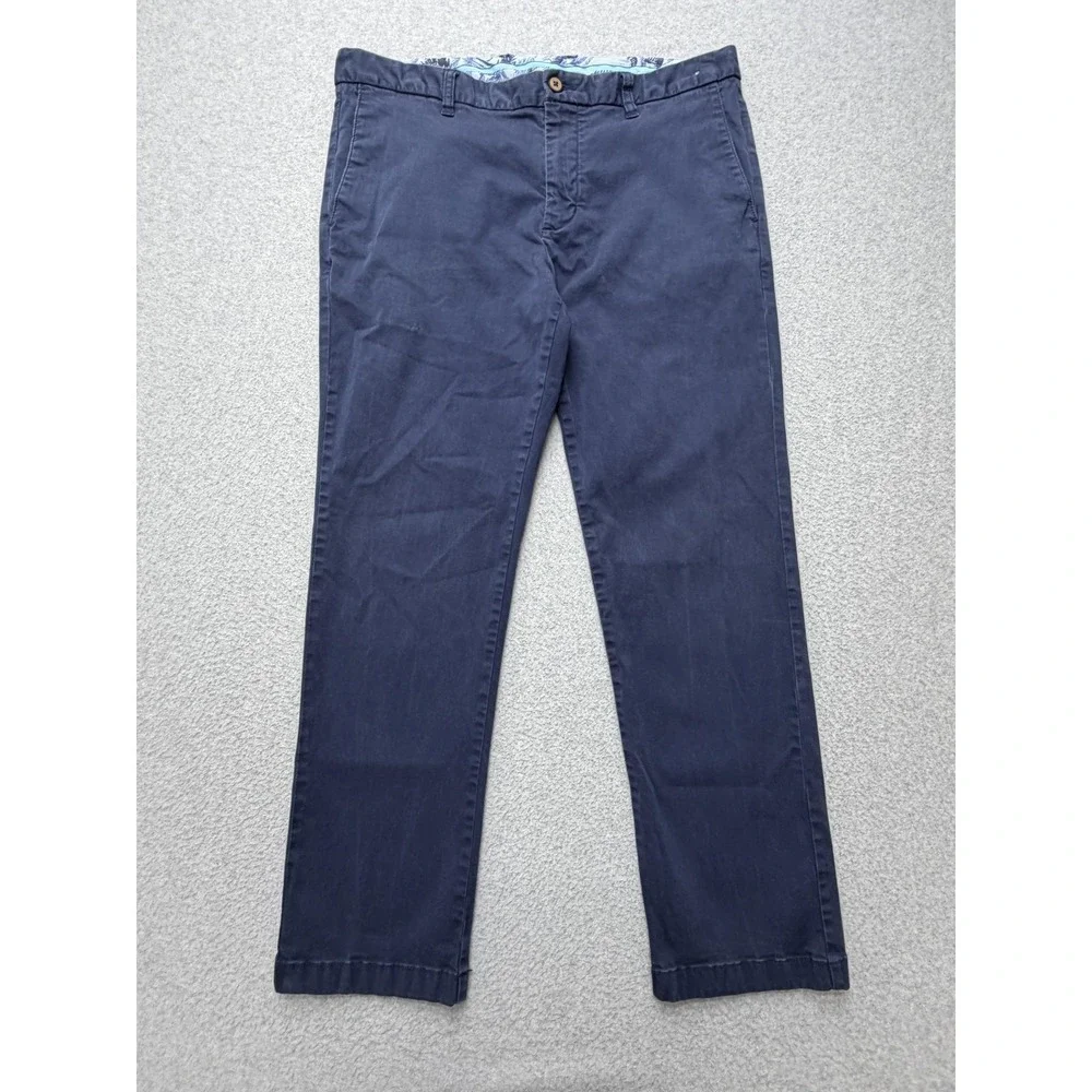 Tommy Bahama Mens 36x30 Blue Stretch Chino Pants Straight‎ Casual