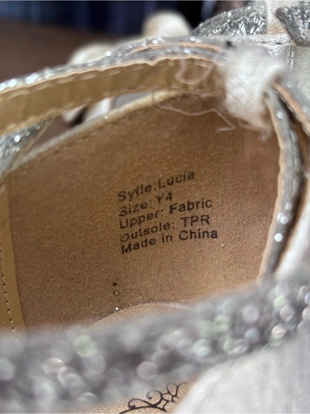 Joyfolie Girls 4Y Lucia Formal Shoe Big Bow Glitter Satin heels holiday