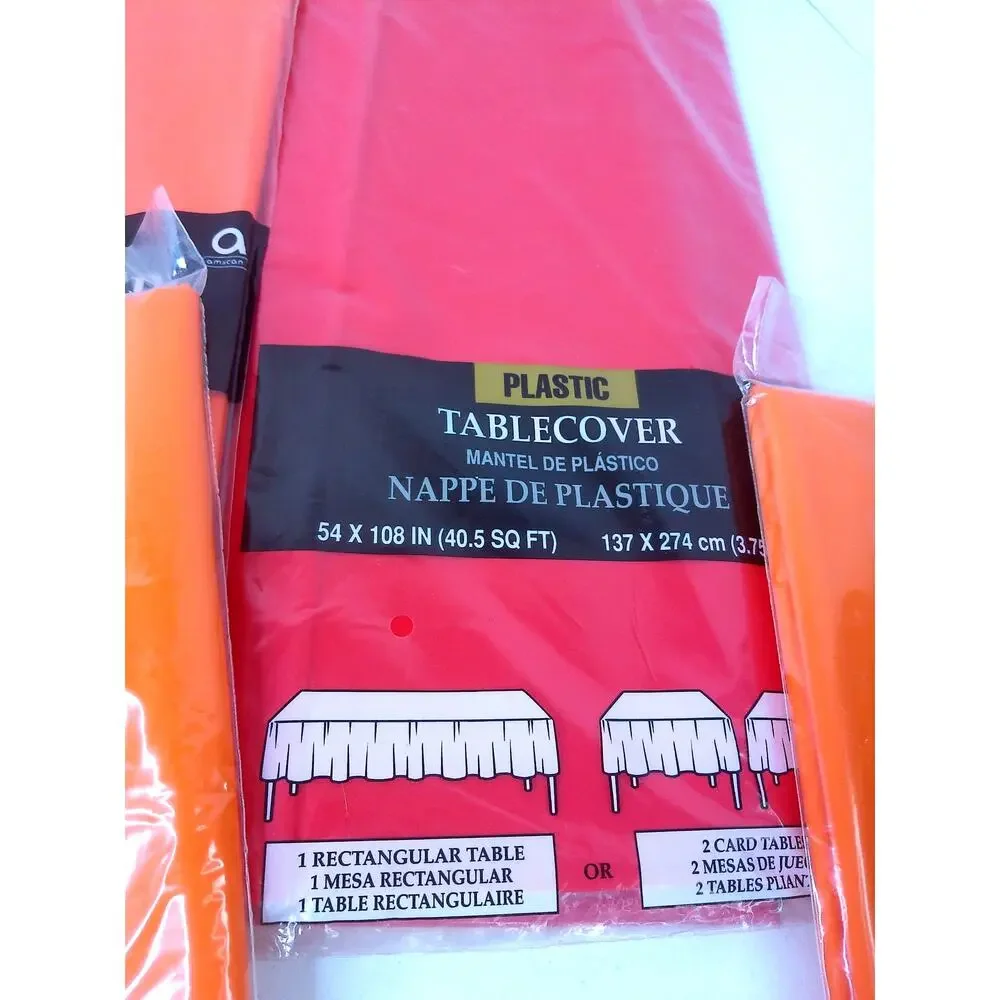 Amscan Tablecover Orange Red Halloween Fall Autumn 54 x 108 Lot of 9