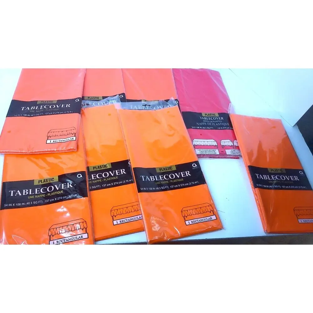 Amscan Tablecover Orange Red Halloween Fall Autumn 54 x 108 Lot of 9