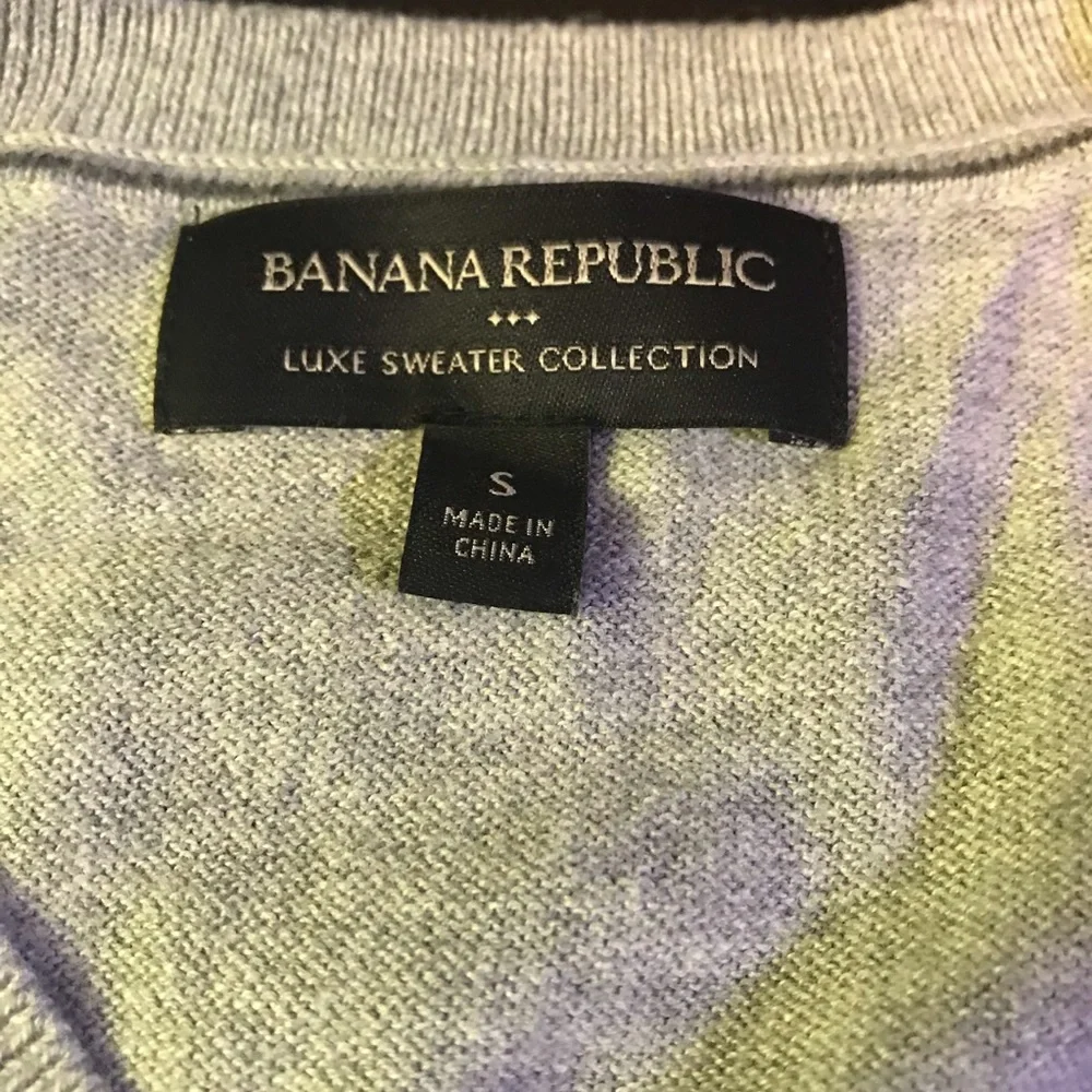 Banana Republic Gray Luxe V-Neck Sweater