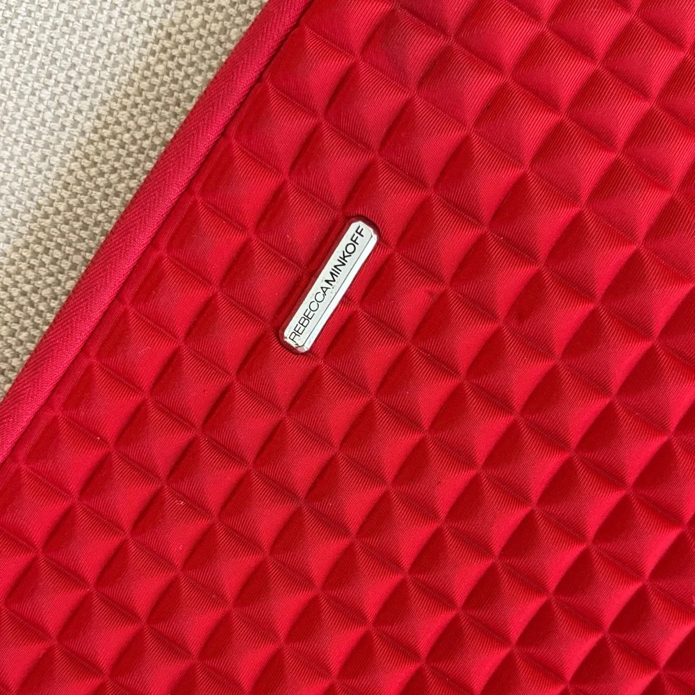 Rebecca Minkoff Red Quilted Laptop Sleeve Padded Designer Tech Case