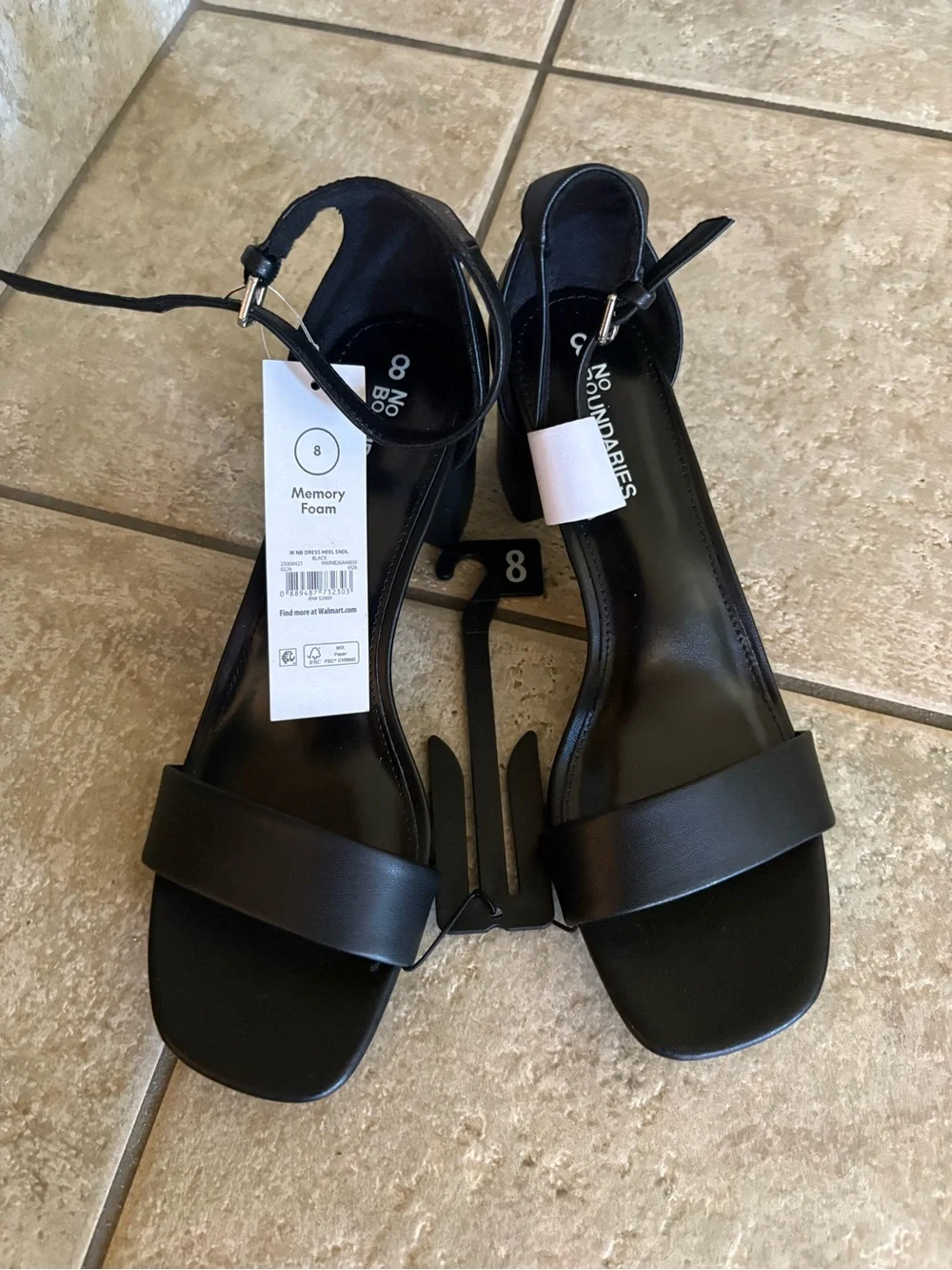 No Boundaries Black Ankle-Strap Block Heel Sandals