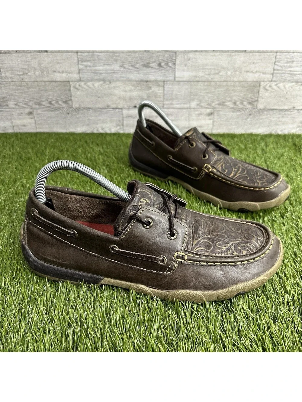 Twisted X WDM0070 Loafer Leather Slip On Boat Shoes Moc Brown Women's 8.5 M