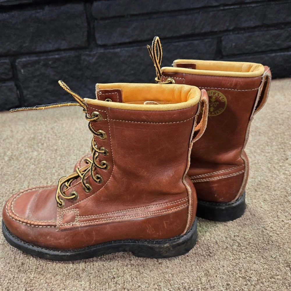 VTG 60s Herman Survivor Boots Mens Size 7‎ Brown Leather Steel Toe Logger