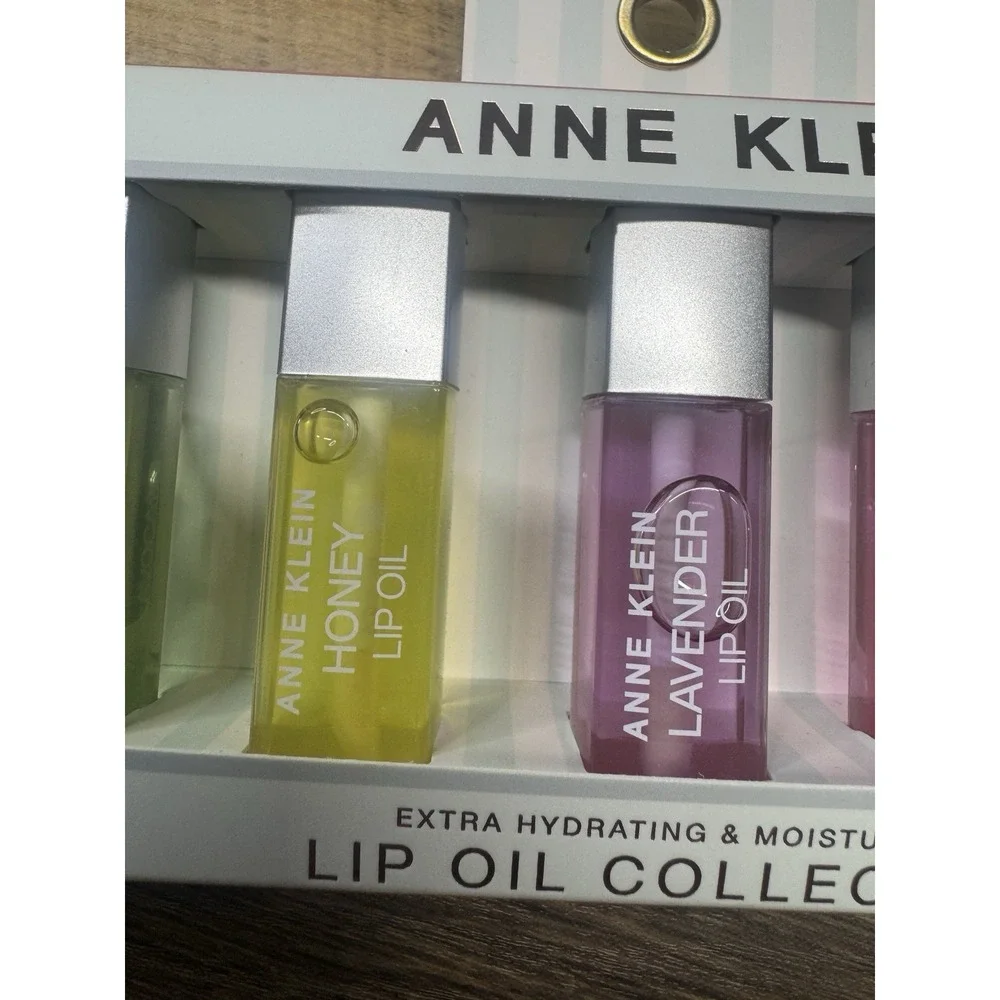 NEW - Anne Klein Lip Oil Collection 5-Piece 0.27Oz - Avocado,Honey,Coconut,Vit E