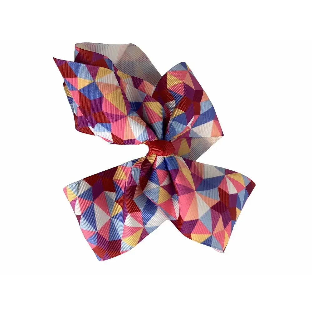 Lot of 3 Multicolored Hair Bows & Unicorn Hair Tie