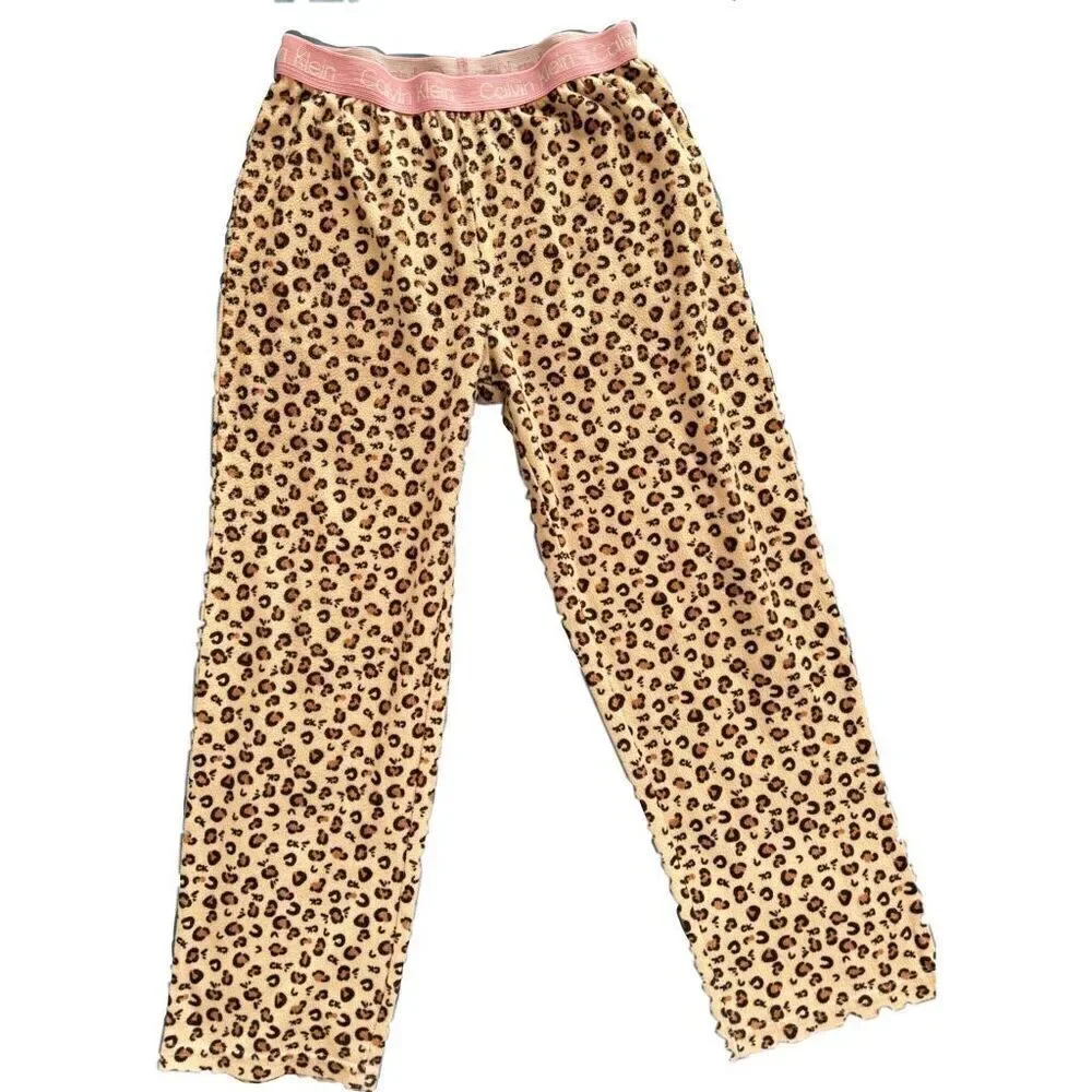 Calvin Klein small girls 6 year cheetah pajama pants  loungewear pj animal print