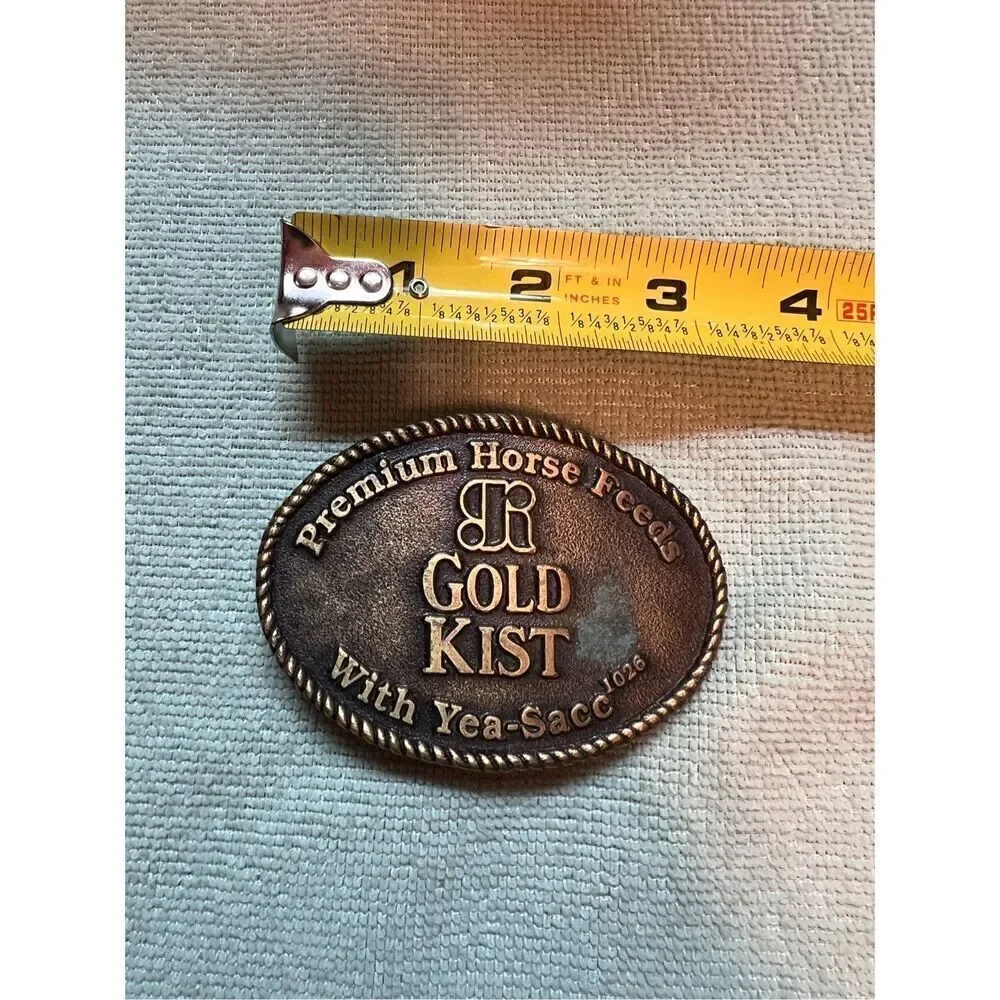 Vintage Gold Kist Horse Feed Belt Buckle