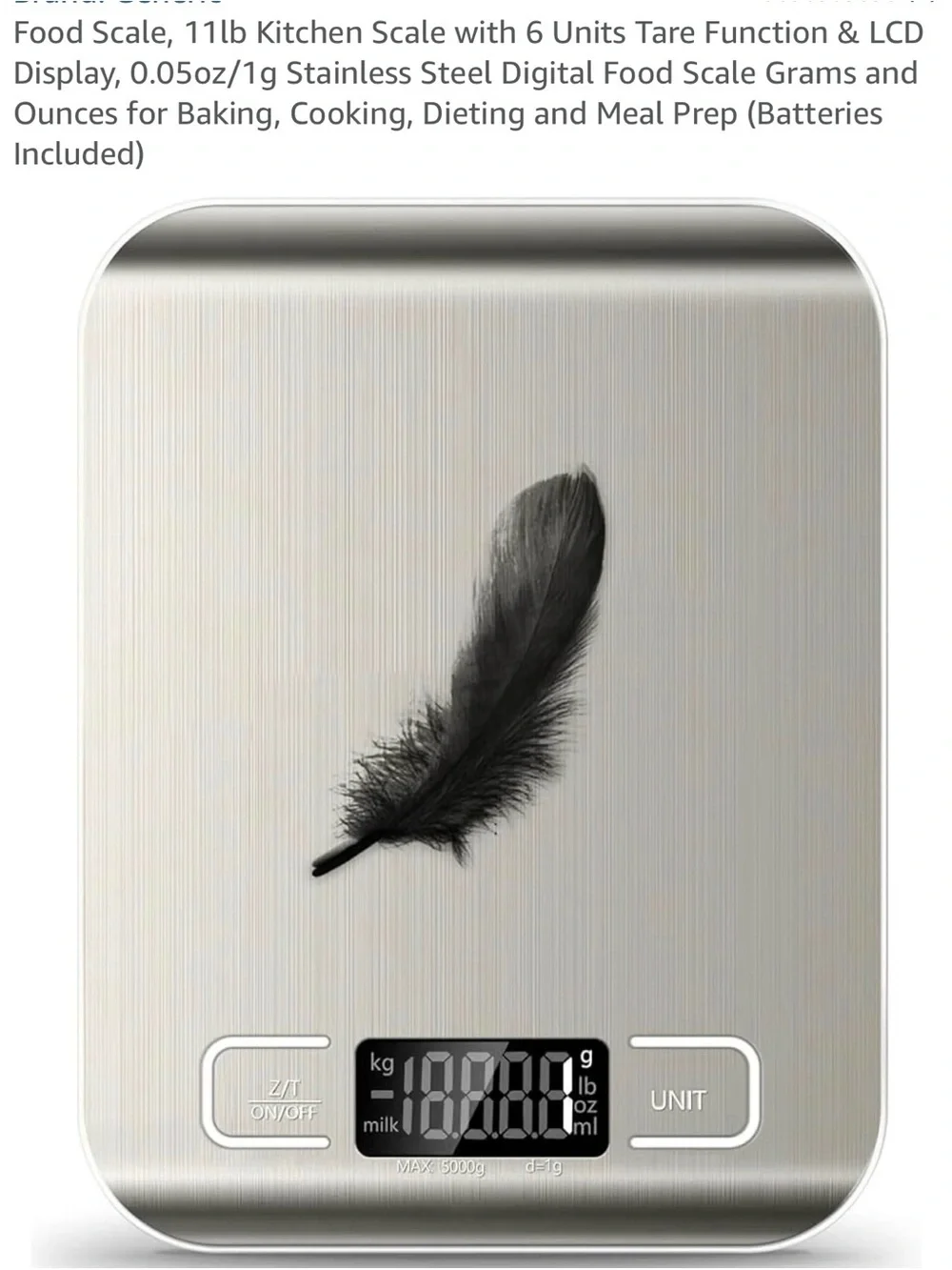 Digital Kitchen Scale - Silver Electronic Food Scale