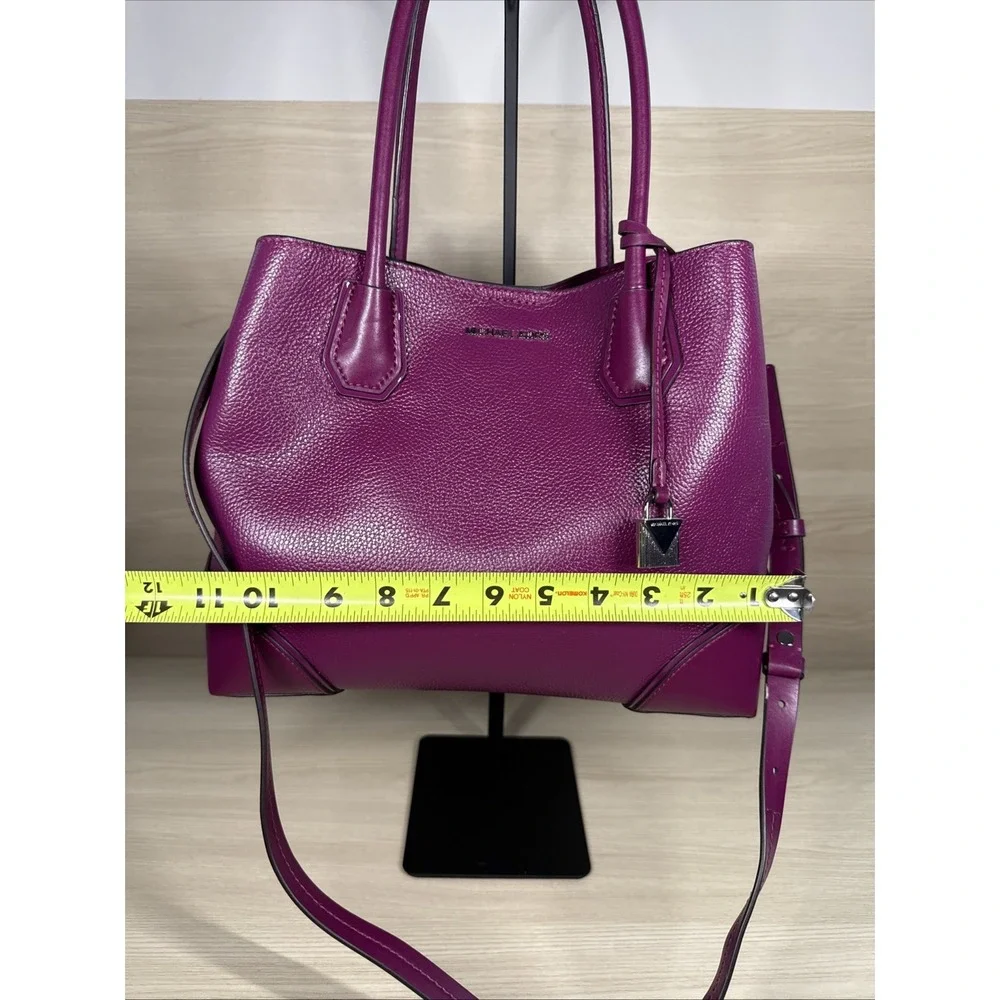 MICHAEL KORS STUDIO Mercer Purple Magenta Leather Large Convertible Tote‎ Bag