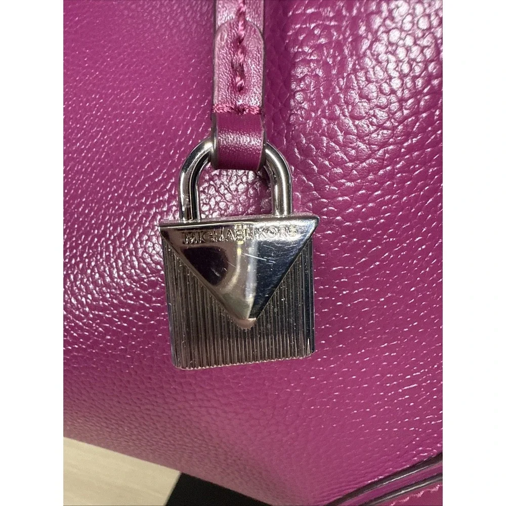MICHAEL KORS STUDIO Mercer Purple Magenta Leather Large Convertible Tote‎ Bag