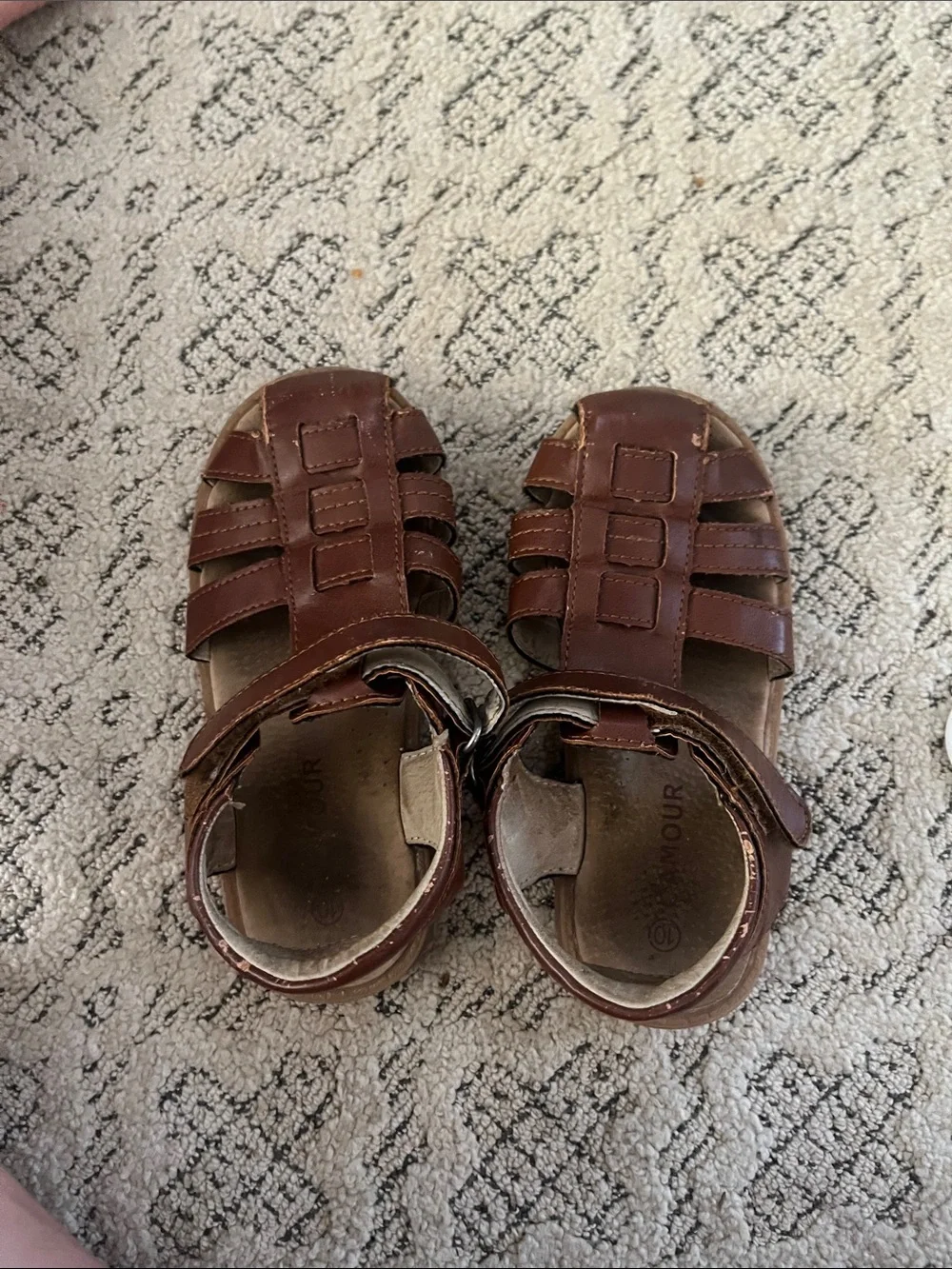 Toddler Brown Leather Fisherman Sandals - Secure Strap Comfort