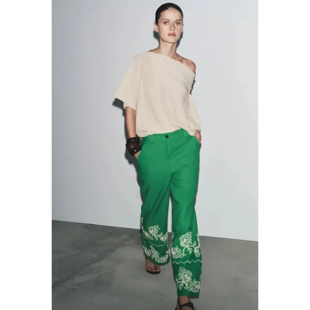 Zara green white