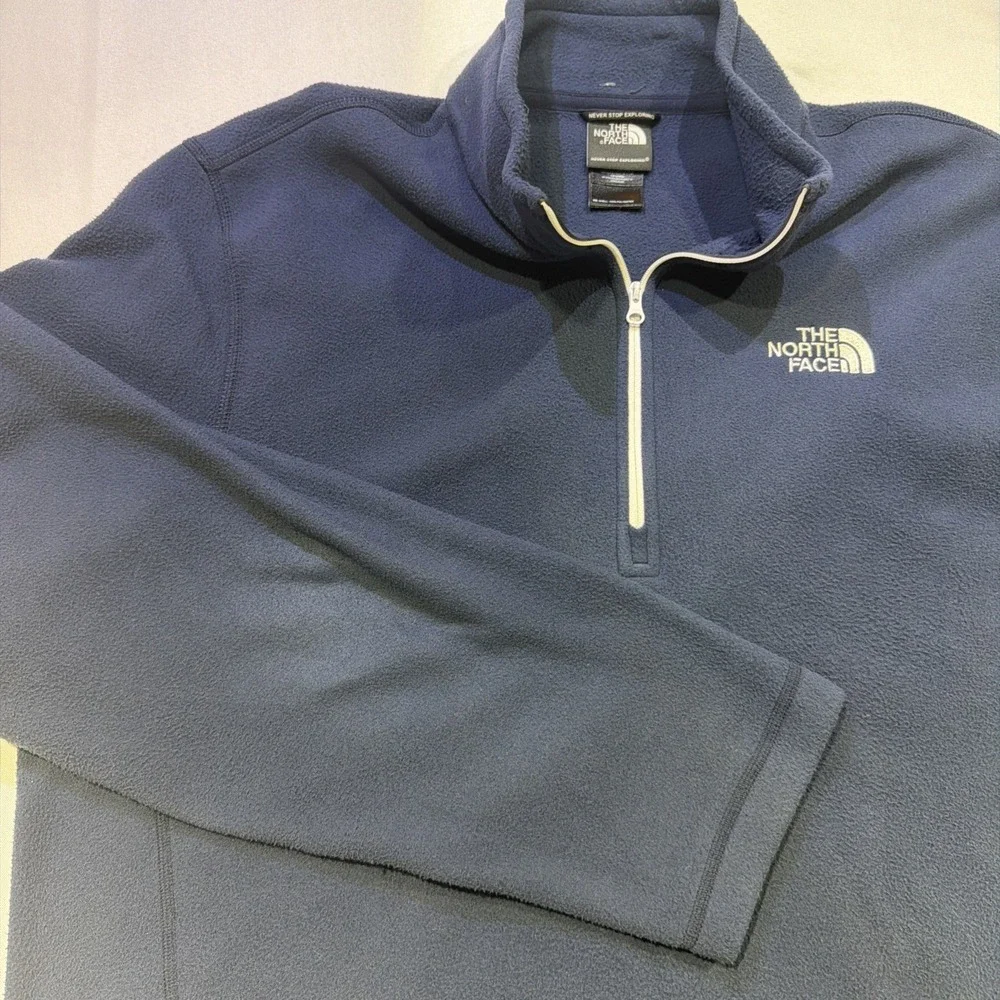 North Face Men's XL Blue Quarter Zip Fleece Pullover 00171