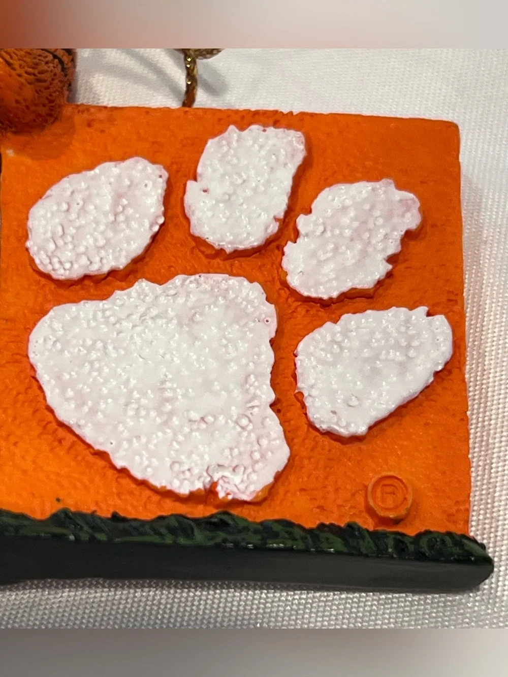 Clemson Tigers Christmas Ornament 3D Resin Tiger Paw Print NCAA